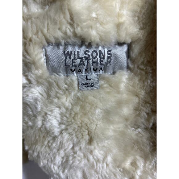 Vintage Wilsons Leather Jacket Large Tan Sherpa Lined Penny Lane Phoebe READ - Picture 6 of 12